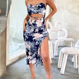 TANDUL Print Sheath Midi Dress-image-8