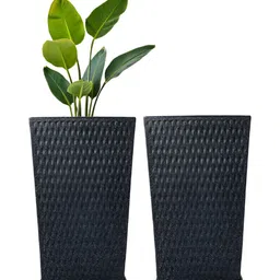 RUBOXA 2Pcs Black Textured UV ProtectedPlanters-image-11