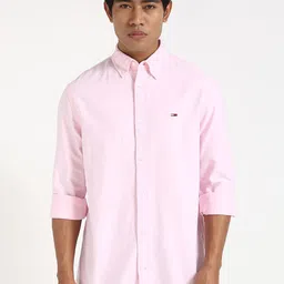 Tommy Hilfiger Men Button-Down Collar Solid Cotton Formal Shirt-image-83