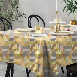 Aura Yellow Geometric Printed 6-Seater Table Cover-picture-19