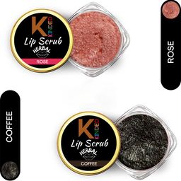 KINDED Set of 2 Herbal Lip Scrub 10 g Each - Rose 04 & Coffee 07-12