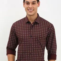 Allen Solly Men Spread Collar Micro Ditsy Printed Cotton Slim Fit Formal Shirt-image-46