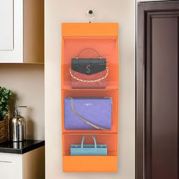 Aura Orange & Transparent Hanging Purse Organiser-36
