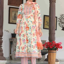 SINGNI Women Floral Printed Regular Kurta with Palazzos & With Dupatta-54
