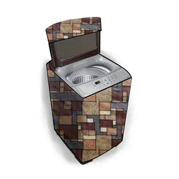 Stylista Grey checked Waterproof & Dustproof Front Load Washing Machine Cover-image-91
