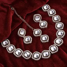 SHONA'S STYLE Rhodium-Plated Crystal Studded JewellerySet-image-14