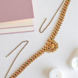 FEMMIBELLA Gold Plated Artificial Stones Studded Waist Chain-71