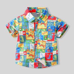 LULU & SKY Boys Printed Regular Fit Spread Collar Shirt-image-40