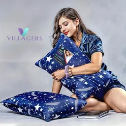 VILLAGERS Unisex Blue Pillows-picture-1