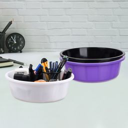 Kuber Industries Purple & Black 3 Pieces Regular Desk Organisers-21
