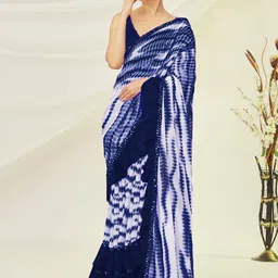 limtd Tie and Dye Pure Georgette Block Print Saree-17