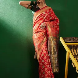 Suha Woven Design Zari Art Silk Ready to Wear Banarasi Saree-image-32