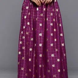 Ahalyaa Women Checked A-Line Maxi Skirt-picture-27