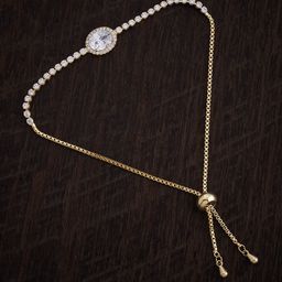 Kushal's Fashion Jewellery Women Gold-Plated Cubic Zirconia Studded Wraparound Bracelet-image-85