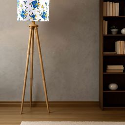 Devansh Brown & White Wooden Floor Lamp-picture-32