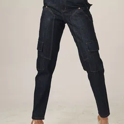 DAYER Women Cotton Tapper Leg With Cargo Pocket Jeans-image-49