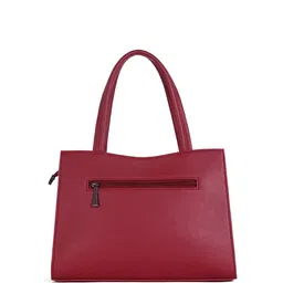 WOMEN MARKS Textured PU Structured Handheld Bag with Applique image 3