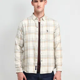 U.S. Polo Assn. Denim Co. Men Comfort Tartan Checked Cotton Slim Fit Casual Shirt-image-61