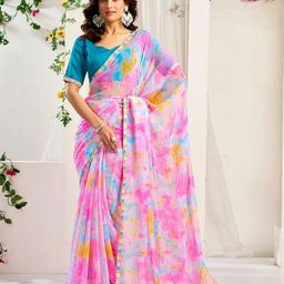all about you Tie and Dye Poly Georgette Saree-image-80