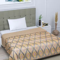 Myntra Elegant Homes Yellow & White Ethnic Motifs AC Room 300 GSM Single Bed Dohar-picture-27
