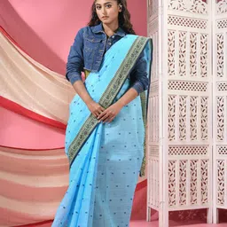 TANTLOOM Paisley Pure Cotton Handloom Taant Saree-image-78