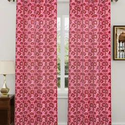 BLOCKS OF INDIA Pink & Red Set of 2 Ethnic Motifs Door Curtain-15