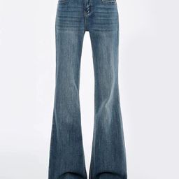 LULU & SKY Women Flared Mid-Rise Light Fade Stretchable Jeans-picture-10