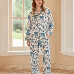 JC Collection Women Conversational Printed Shirt & Pyjamas Night suit-image-84