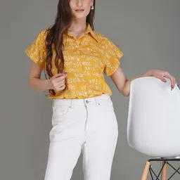 Kinjo Women Typography Print Extended Sleeves Shirt Style Top-image-13