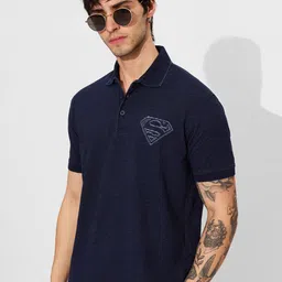 The Souled Store Men Superman Polo Collar Applique T-shirt-image-48