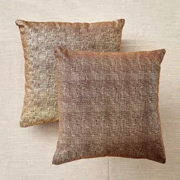 Home Centre Celestial Brown 2 Pieces Foil Printed Cotton Square Cushion Covers-image-62