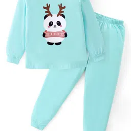 BLUSHES Kids Dear Panda Printed Pure Cotton Top With Joggers Night Suit-picture-45