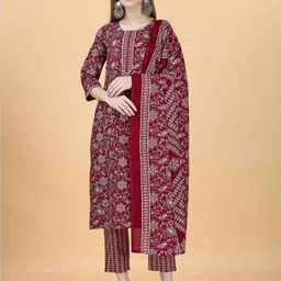 Anouk Women Floral Printed Regular Kurta with Trousers & With Dupatta-9