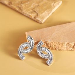 StyleCast Silver-Plated Rhinestone Studded Contemporary Studs-image-84