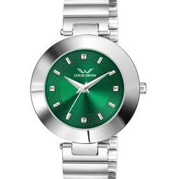 LOUIS DEVIN Women Brass Dial & Stainless Steel Straps Analogue Watch LD-RD177-GRN-image-80