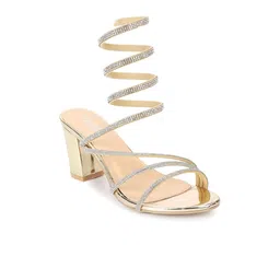 Truffle Collection Embellished Block Sandals-38