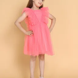 YK Flared Sleeve Net A-Line Dress-image-28