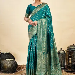 KALINI Woven Design Zari Silk Blend Banarasi Saree-image-89