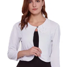 Moda Rapido Textured Bow Crop Shrug-picture-38