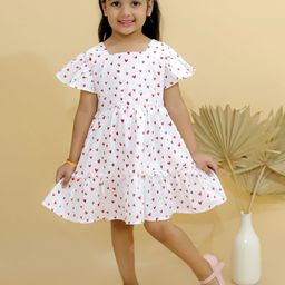 Vastrarth Girls Conversational Print Flutter Sleeve Fit & Flare Dress-7
