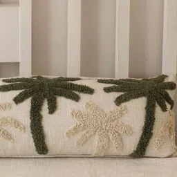 EXPORT HOUSE White & Green Set of 2 Square Cushion Covers-55