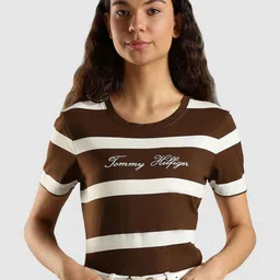 Tommy Hilfiger Women Striped Pockets T-shirt-image-92