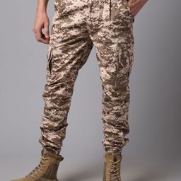 MOUNTMILLER Men Camouflage Printed Cargos Trousers-image-13