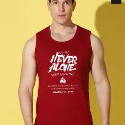 WOOSTRO Pack Of 2 Printed Gym Vests VWS26(ALONE MAROON)(ALONE BLACK)-image-26