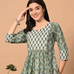 Aktasa Ethnic Motifs Print Cotton Peplum Top-picture-44