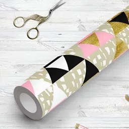 ArtzFolio Pink & White Geometric Printed UV Resistant Wallpaper-image-80
