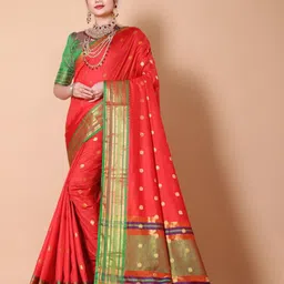 AKSH FASHION Polka Dot Zari Patola Saree-picture-26