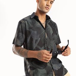 BS BLUE SQUAD Men India Slim Tailored Fit Floral Printed Spread Collar Casual Shirt-image-92