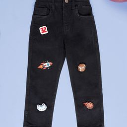 KiddoPanti Boys Regular Fit Mid-Rise Applique Stretchable Denim Jeans-picture-6