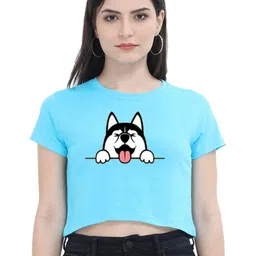 Girls Casual Cotton Blend Top (Blue, Pack of 1)-image-99